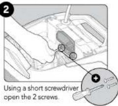 Using a short screwdriver open the 2 screws.