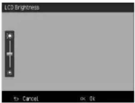 LCD Brightness Cancel OK Ok
