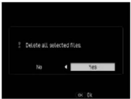 Delete all selected files. No Yes OK Ok