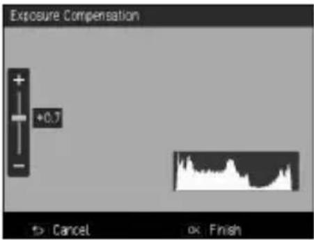 Exposure Compensation +0.7 Cancel OK Finish