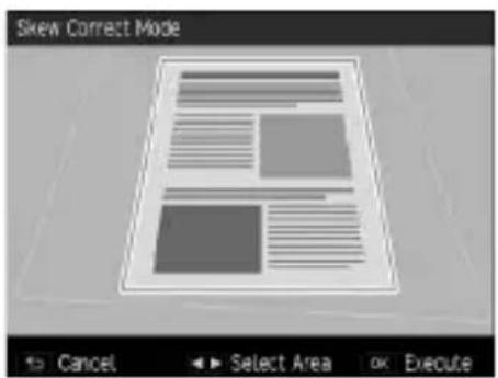 Skew Correct Mode Cancel Select Area ox Execute