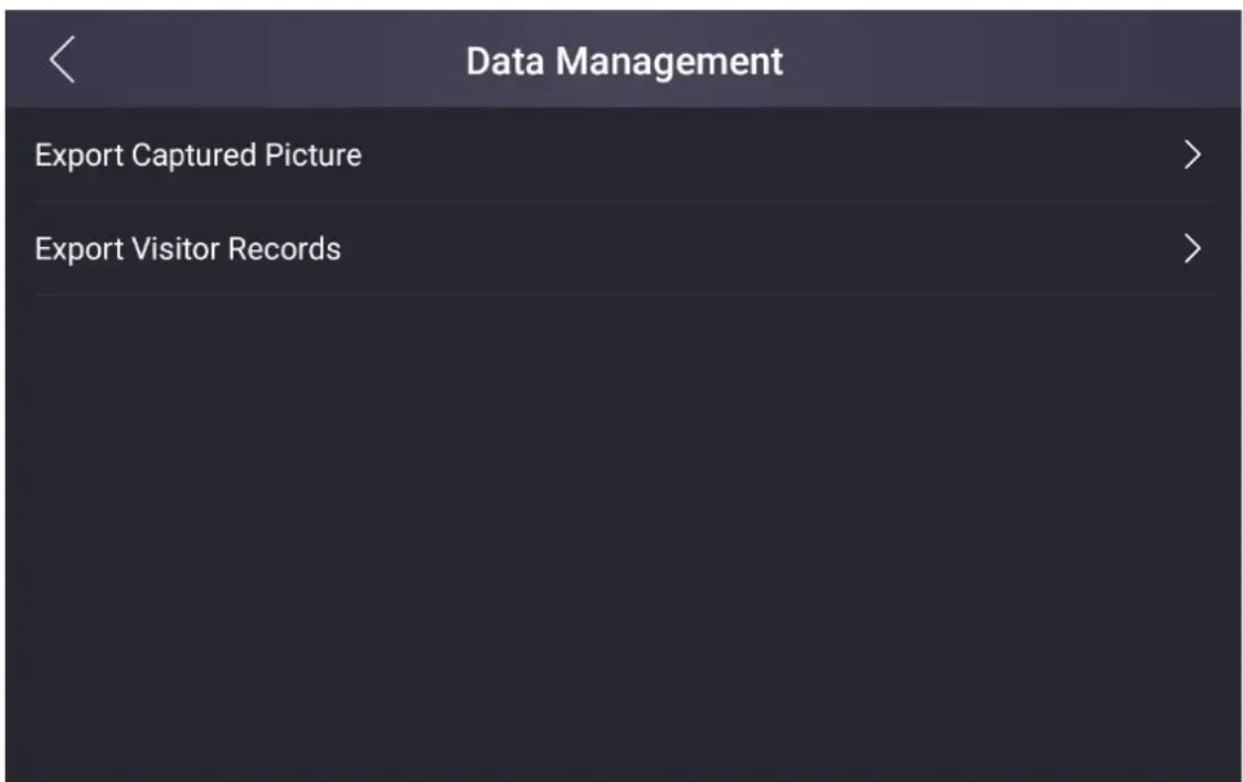 Data Management Export Captured Picture > Export Visitor Records >