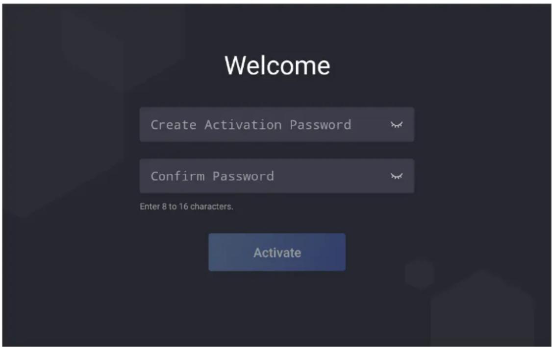 Welcome Create Activation Password Confirm Password Enter 8 to 16 characters. Activate