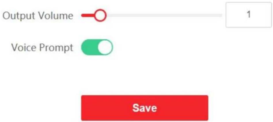 Output Volume Voice Prompt 1 Save