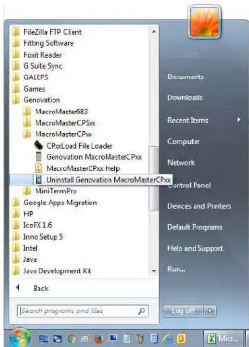 FileZilla FTP Client Fitting Software Foxit Reader G Suite Sync GALEPS Games Genovation MacroMaster683 MacroMasterCPSxx MacroMasterCPxx CPxxLoad File Loader Genovation MacroMasterCPxx MacroMasterCPxx Help Uninstall Genovation MacroMasterCPxx MiniTermPro Google Apps Migration HP IcoFX 1.6 Inno Setup 5 Intel Java Java Development Kit Back Search programs and files Documents Downloads Recent Items Computer Network Control Panel Devices and Printers Default Programs Help and Support Run... Log off