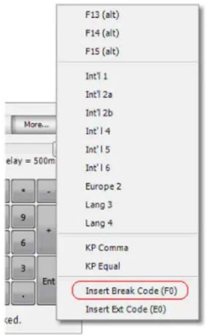 F13 (alt) F14 (alt) F15 (alt) Int'l 1 Int'l 2a Int'l 2b Int'l 4 Int'l 5 Int'l 6 Europe 2 Lang 3 Lang 4 KP Comma KP Equal Insert Break Code (F0) Insert Ext Code (E0)