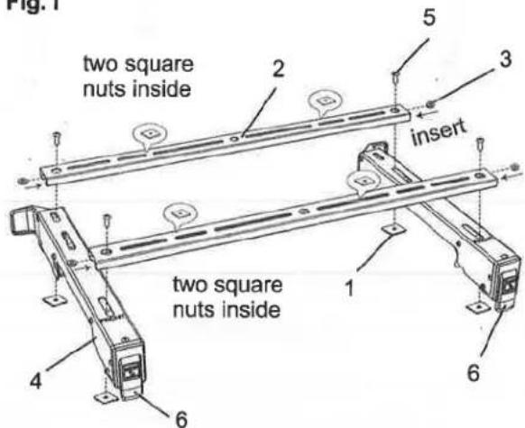 Fig.1 two square nuts inside 2 5 3 insert two square nuts inside 1 6 4 6