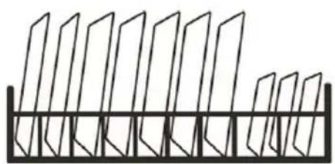Pure diagram of vertical panels arranged in a grid pattern without any text, numbers, or symbols