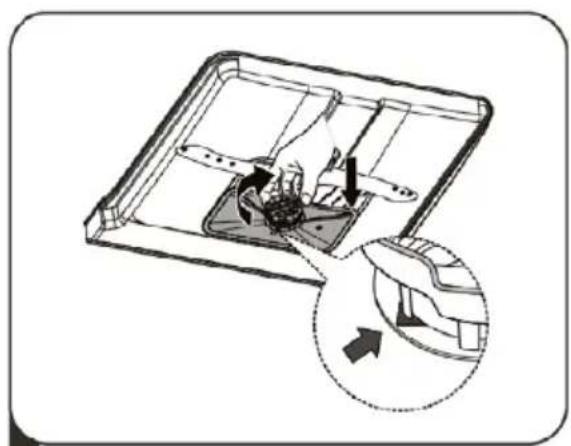 Technical diagram of a mechanical assembly with internal components and directional arrows (no text or labels)