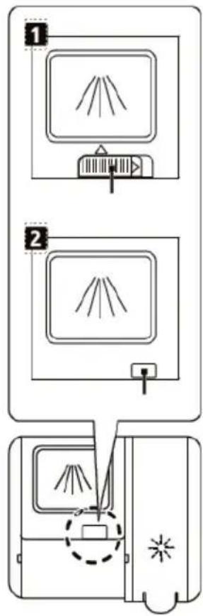 Diagram showing three steps of a device operation with labeled diagrams and arrows indicating flow or movement.