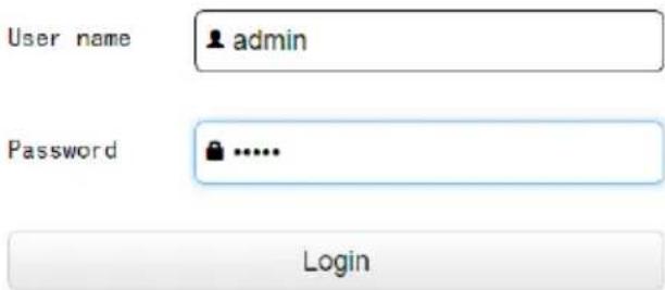 User name admin Password ...... Login