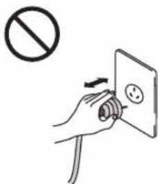 Safety warning symbol showing no prohibition on a wall socket, indicating no protection or no leakage.
