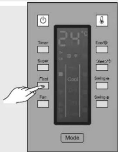 Timer Super Flexi Fan 24°C Cool Eco/ Sleep/ Swing + Swing + Mode