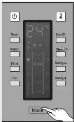 24°C Timer Super Flexi Fan Cool Eco® Sleep® Swing® Swing® Mode