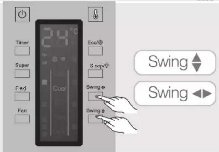 Timer Super Flexi Fan 24°C Cool Eco/ Sleep/ Swing Swing Swing