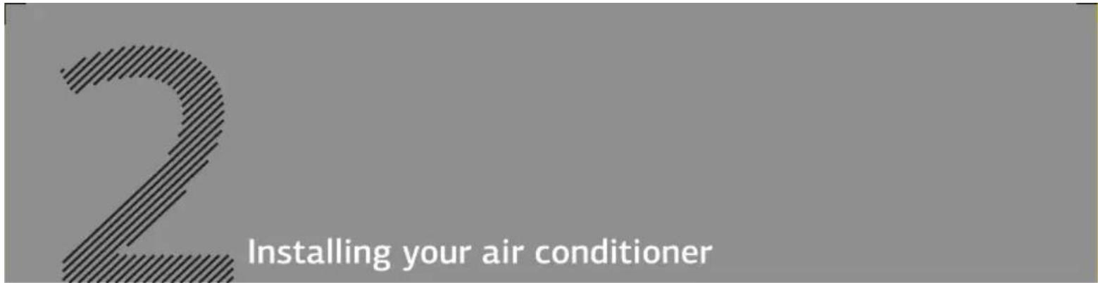 2 Installing your air conditioner