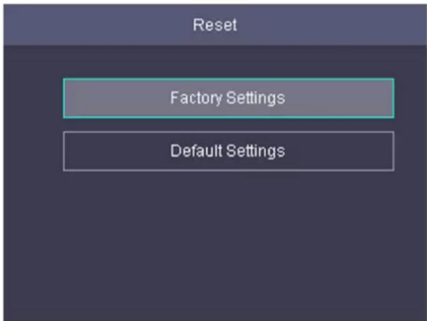 Reset Factory Settings Default Settings