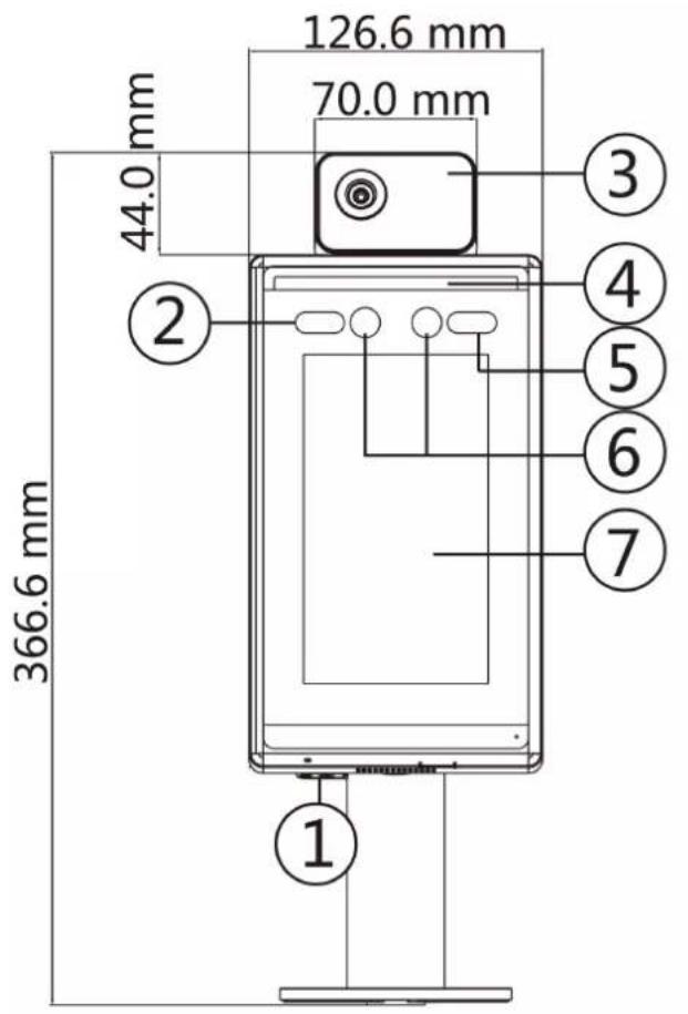 126.6 mm 70.0 mm 44.0 mm 366.6 mm ② ③ ④ ⑤ ⑥ ⑦ ①