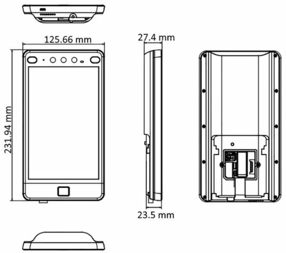Hikvision DS-K1T671TMW - Appendix D. Dimension - 1