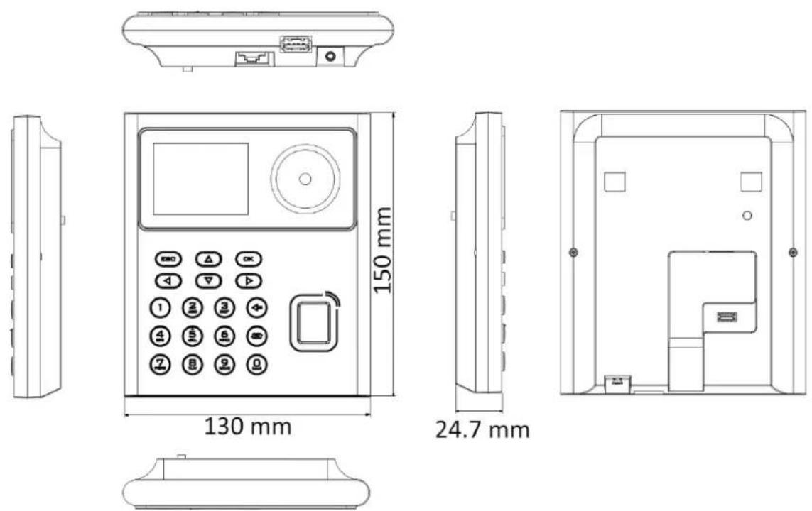 Hikvision DS-K1T320EFX - Appendix D. Dimension - 1