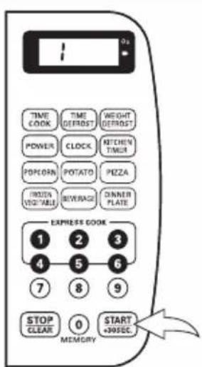 TIME COOK TIME DEFROST WEIGHT DEFROST POWER CLOCK KITCHEN TIMER POPORN POTATO PIZZA POTATO VEGETABLE BEVERAGE DINNER PLATE EXPRESS COOK 1 2 3 4 5 6 7 8 9 STOP CLEAR 0 START MEMORY +395EC