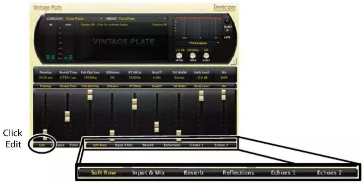 Vintage Plate CATEGOR: Vocal Flare RESET: Vocal Plate M OUT Display ID: Click for audio sounds Turnout CP VINTAGE PLATE 17 Puts Lamps 2.0 dB 1900Hz CP LATE Pcs/day 26.60 ms 30.7164 sec 0.7164 sec 10500Hz Diffusion 0% ST M/Cat 1100Hz SvastT 1.00x Tut Widths Stamps -2.0 dB 100% Early Level Xia Pcs/day Pcs/day Time Pcs/day Time SvastT ST M/Cat SvastT Tut Widths Early Level Xia Click Edit Edit Copy Store Soft Row Input & Mix Reverb Reflections Echoes 1 Echoes 7 Soft Row Input & Mix Reverb Reflections Echoes 1 Echoes 2