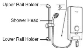Upper Rail Holder Shower Head Lower Rail Holder