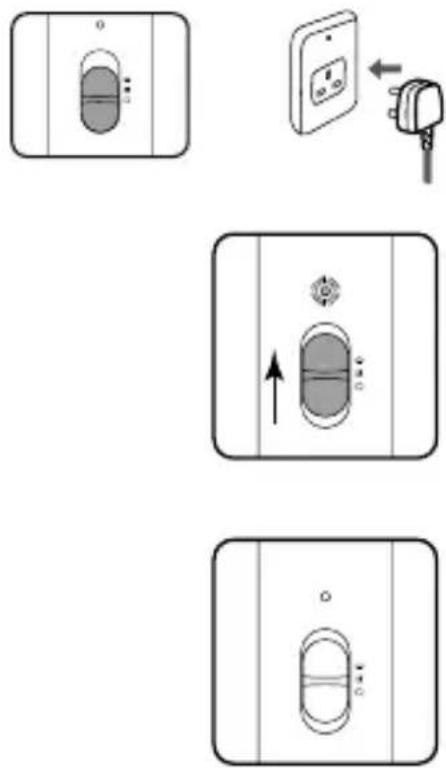 Diagram showing four steps of a battery or switch installation with labeled components and directional arrows