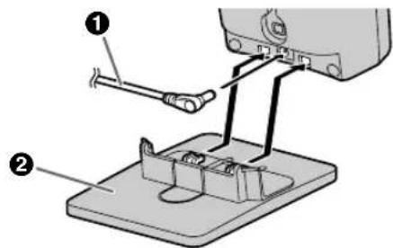 Technical diagram showing a mechanical assembly with labeled parts, including a tool and a base platform.