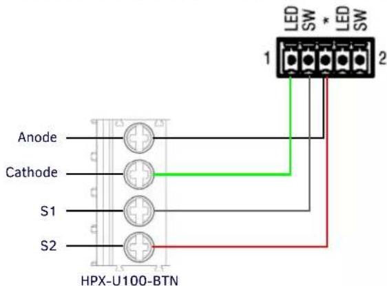 Anode Cathode S1 S2 HPX-U100-BTN LED SW * LED SW 1 2