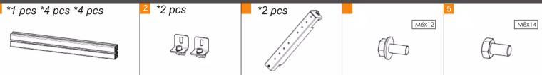 *1 pcs *4 pcs *4 pcs 2 *2 pcs *2 pcs M6x12 5 M8x14