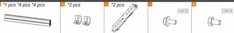 *1 pcs *4 pcs *4 pcs 2 *2 pcs *2 pcs M6x12 5 M8x14