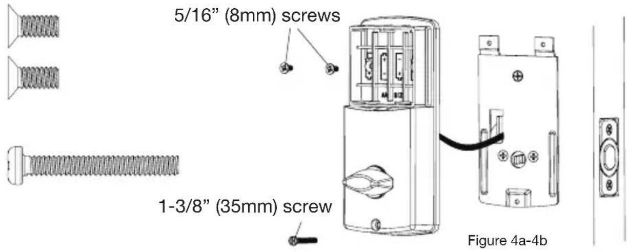 5/16" (8mm) screws 1-3/8" (35mm) screw Figure 4a-4b