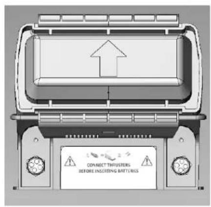CONNECT THUSTERS BEFORE INSERTING BATTERIES