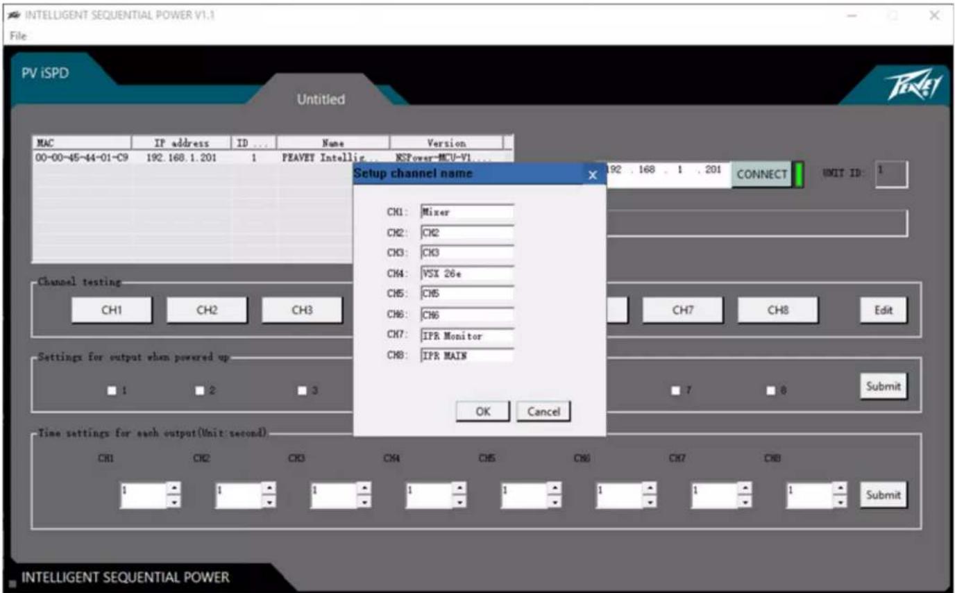 PEAVEY iSPD PRO - Name Output Channels - 1