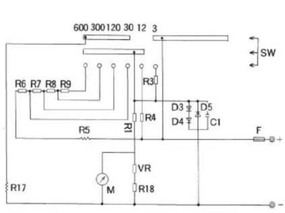 600 300 120 30 12 3 R6 R7 R8 R9 R5 R3 R4 D3 D5 D4 C1 F R17 M VR R18 SW
