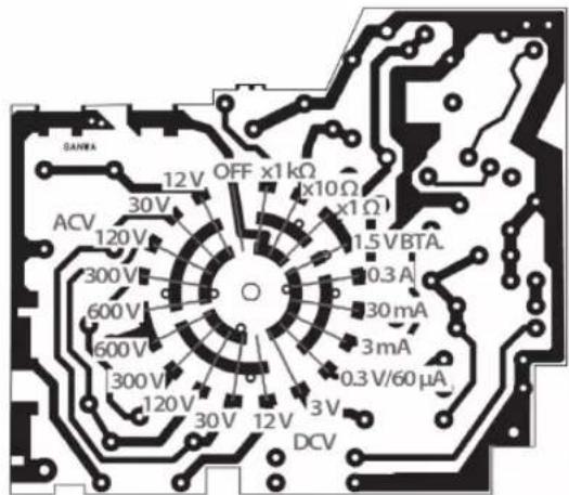 GANWA 12V OFF x1 kΩ 30V ACV 120V 300V 600V 600V 300V 120V 30V 12V DCV x1 Ω x1 Ω 1.5 V BTA 0.3 A 30 mA 3 mA 0.3 V/60 μA