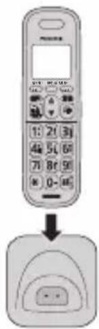 Diagram showing a mobile phone with keypad and display screen, indicating status or function