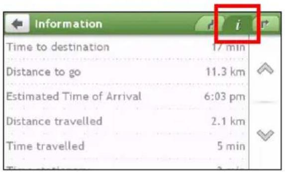 Information Time to destination 17 min Distance to go 11.3 km Estimated Time of Arrival 6:03 pm Distance travelled 2.1 km Time travelled 5 min