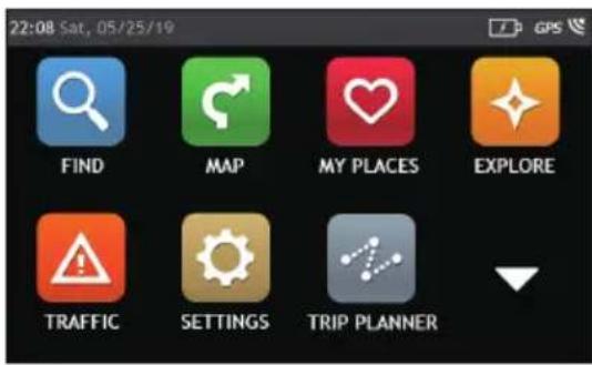 22:08 Sat, 05/25/19 FIND MAP MY PLACES EXPLORE TRAFFIC SETTINGS TRIP PLANNER
