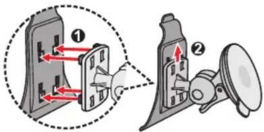 Diagram illustrating two mechanical device states: one with internal components and the other with a bell jar, labeled with arrows and numbered parts.