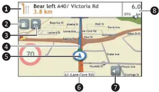 Bear left A40/ Victoria Rd 3.8 km 6.0 DTG km Beastrice St Ameia St Holt St David Ave Larkard St Lorna Ave Cove Rd Paul St McGregor St Optus Dr R Epine Rd Drake Ave Hyundai Dr Thffnock Ave A3 (Lane Cove Rd) Coolingla St