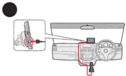 Diagram showing car interior control with a switch and red wiring, including a close-up of the switch's cable connection.