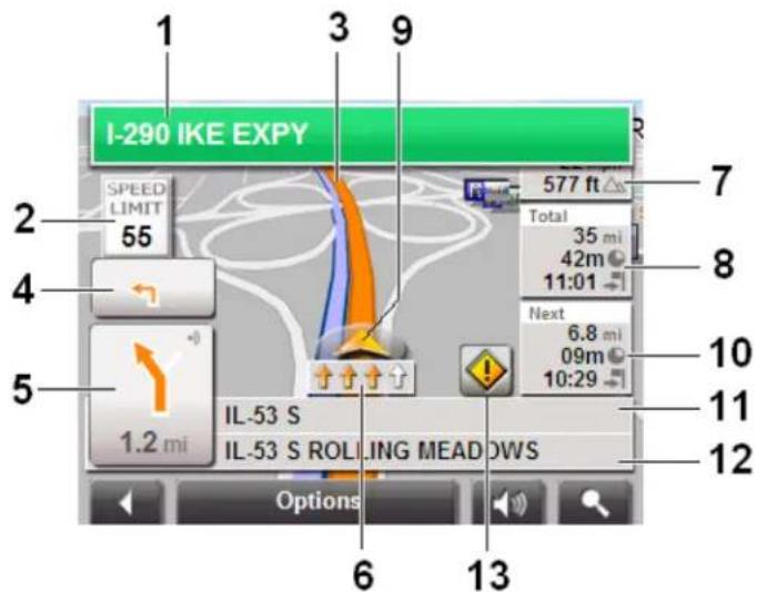 NAVIGON 5100 - Map in Navigation mode - 1