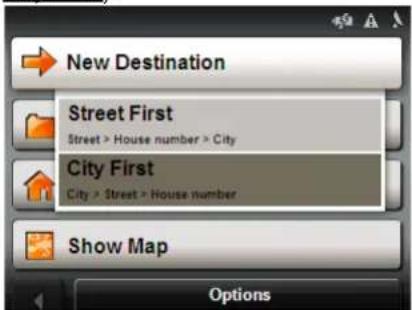 NAVIGON 5100 - Specifying a city first - 1