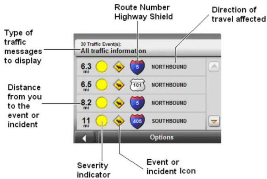 NAVIGON 5100 - The TMC (Traffic Information) Window - 1