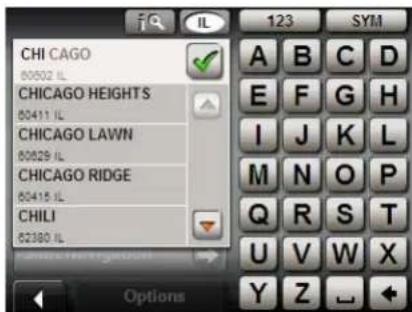 NAVIGON 5100 - Using auto-complete to select a destination - 1