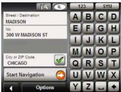 NAVIGON 5100 - Specifying a street first - 2
