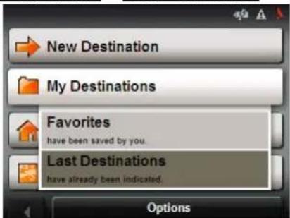 NAVIGON 5100 - Selecting a destination from the Last Destinations list - 1