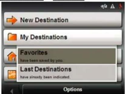 NAVIGON 5100 - Selecting a destination from the Favorites list - 2